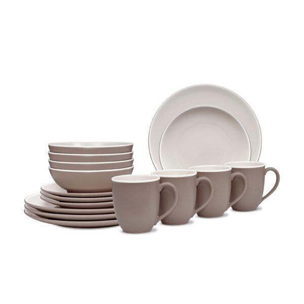 ColorTrio 16-Piece Set, Coupe in Brown/Clay/White, Multicolor