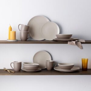 ColorTrio 16-Piece Set, Coupe in Brown/Clay/White, Multicolor