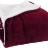 Elegant Comfort Reversible, Solid Sherpa Throw Blanke