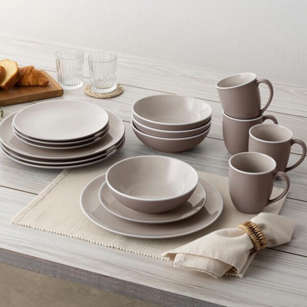 ColorTrio 16-Piece Set, Coupe in Brown/Clay/White, Multicolor