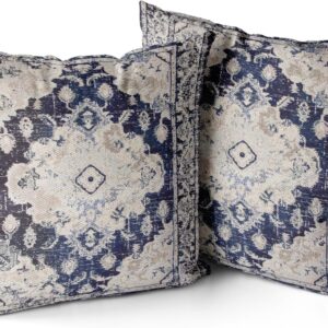 Soft Pillow Case Cushion Cover Pillowcase for Couch Sofa Bed Decorative (Navy Blue)