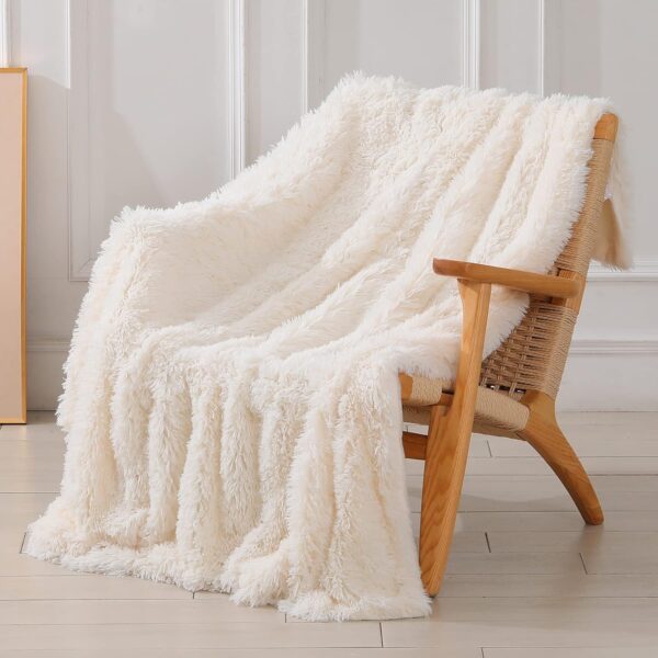 Decorative Extra Soft Fuzzy Faux Fur Throw Blanket 50" x 60"