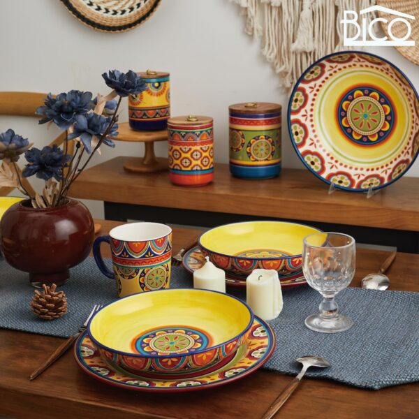 Ceramic 35oz Dinner Bowls, Set of 4, for Pasta, Salad, Cereal, Soup & Microwave & Dishwasher Safe