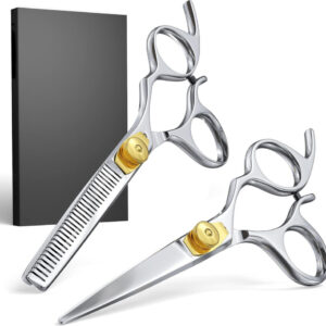 5.5″ Hair Cutting Scissors Thinning Shears Set Professional Hair Scissors Set Barber