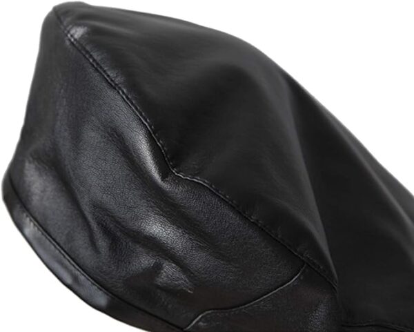 Women Beret Hat PU Leather Beret French Black Beret Artist Beret Cap
