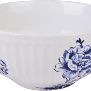 Complete 12-Piece Set: Includes 4 dinner plates, 4 salad plates, and 4 cereal bowls – perfect for serving meals for four. Durable Porcelain: Made from high-quality porcelain for lasting durability, ideal for everyday use and special occasions. Elegant Embossed Toile Design: Features a classic blue embossed Toile pattern with a glossy finish, adding timeless sophistication to your table. Great for Gifting & Space Saving: Perfect for gifting on special occasions. The stackable design ensures easy storage, saving space in your kitchen. Dishwasher Safe & Made in Indonesia: Easy to clean and maintain, this set is dishwasher safe and crafted in Indonesia for superior quality.