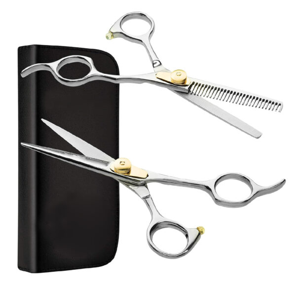 Barber Scissors Hairdressing Scissors and Thinning Scissors Unique Design 15.2 Cm