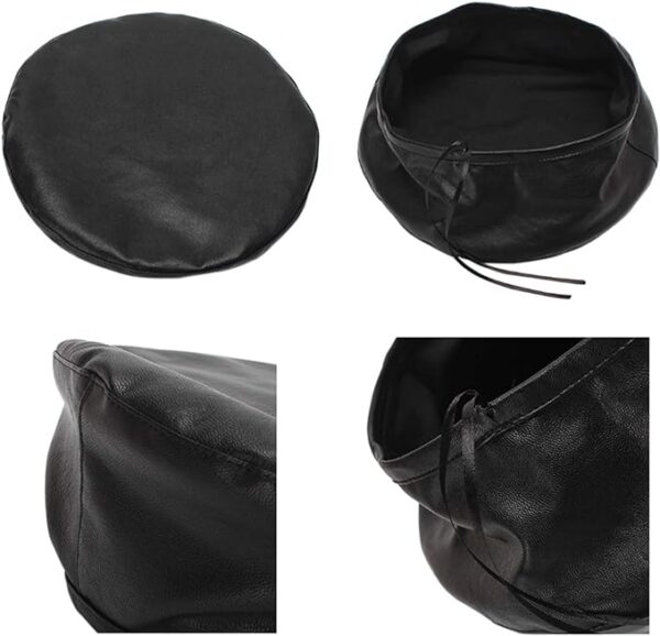 Women Beret Hat PU Leather Beret French Black Beret Artist Beret Cap