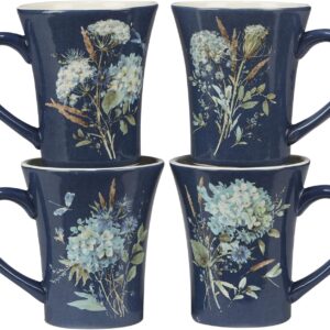 Blue 16 pc Dinnerware Set, Service for 4, Multicolor