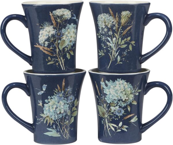 Blue 16 pc Dinnerware Set, Service for 4, Multicolor
