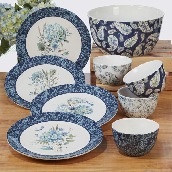 Blue 16 pc Dinnerware Set, Service for 4, Multicolor