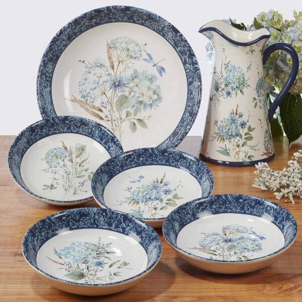 Blue 16 pc Dinnerware Set, Service for 4, Multicolor