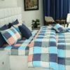 5 PCs Single Comforter Set-Pastel Check