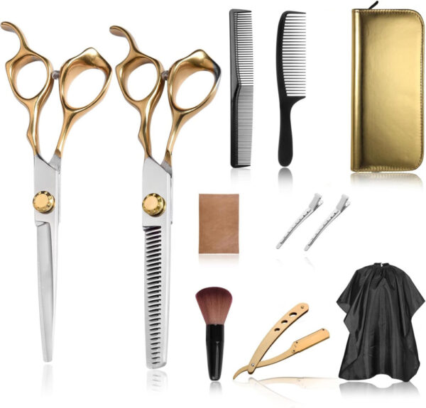 Professional Hair Cutting Scissors Shears Barber Thinning Set Kit