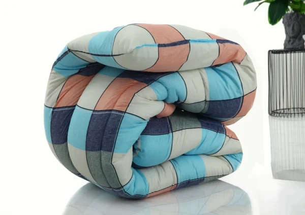 5 PCs Single Comforter Set-Pastel Check - Image 3